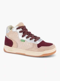 Kickers Roze Leren Sneaker-Kinderen Babyschoenen