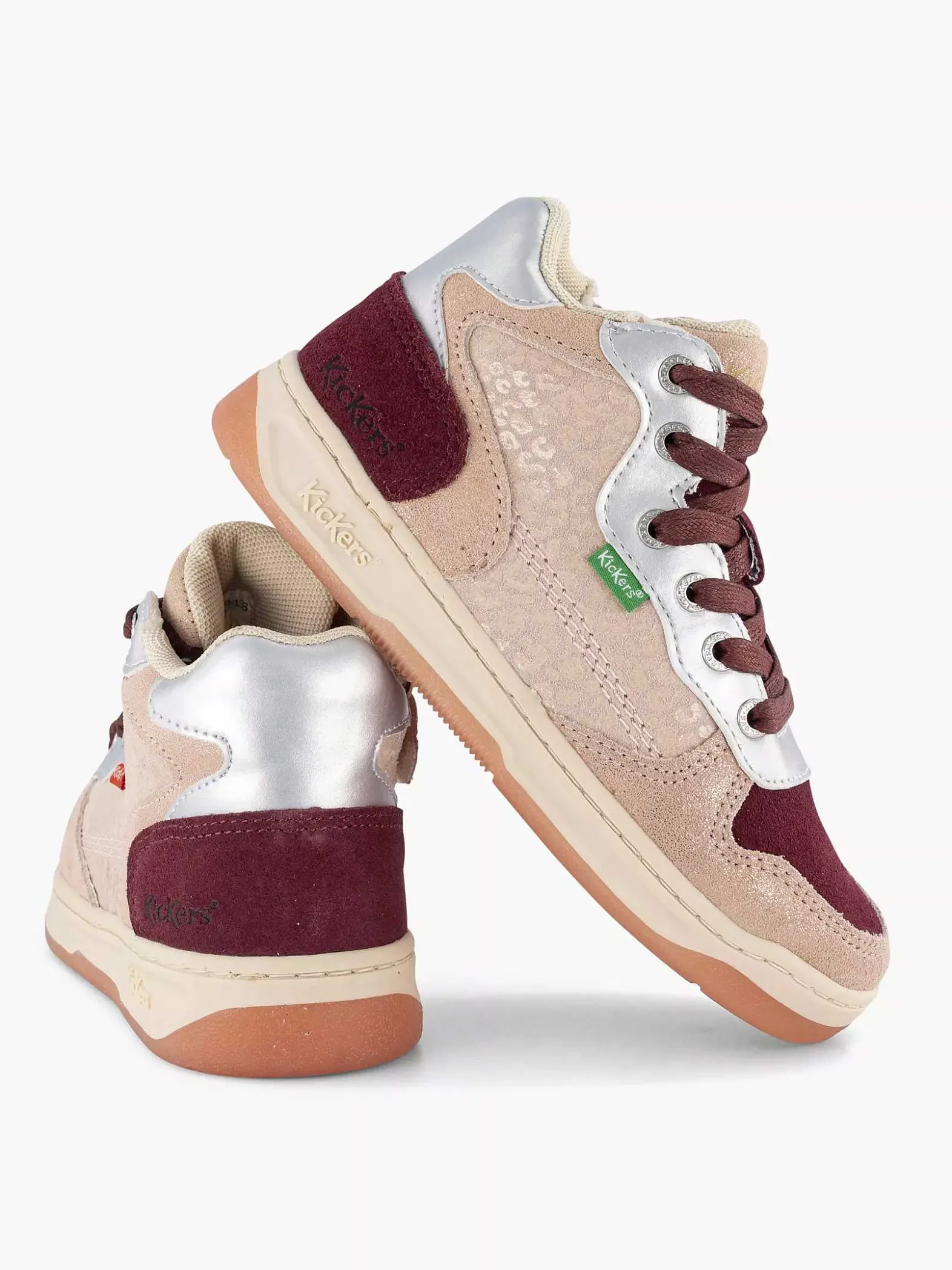 Kickers Roze Leren Sneaker-Kinderen Babyschoenen