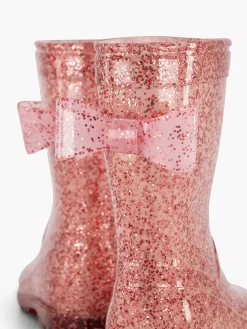 Landrover Roze Regenlaars Glitter Strik-Kinderen Jongensschoenen