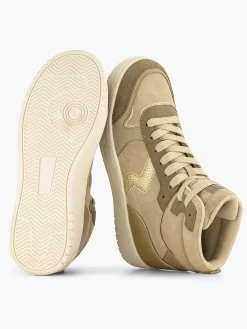 Oxmox Taupe Hoge Sneaker-Dames Sneakers
