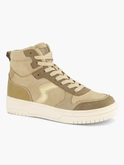 Oxmox Taupe Hoge Sneaker-Dames Sneakers