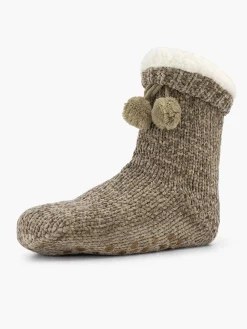vanHaren Taupe Huissok 36-41-Dames Sokken