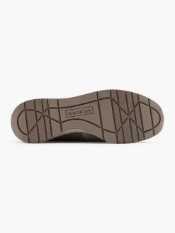 Medicus Taupe Leren Comfort Sneaker-Dames Comfort Schoenen