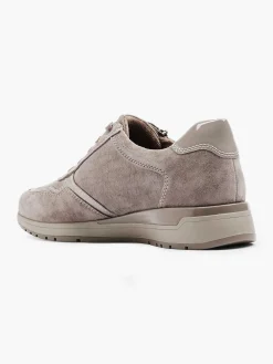 Medicus Taupe Leren Comfort Sneaker-Dames Comfort Schoenen