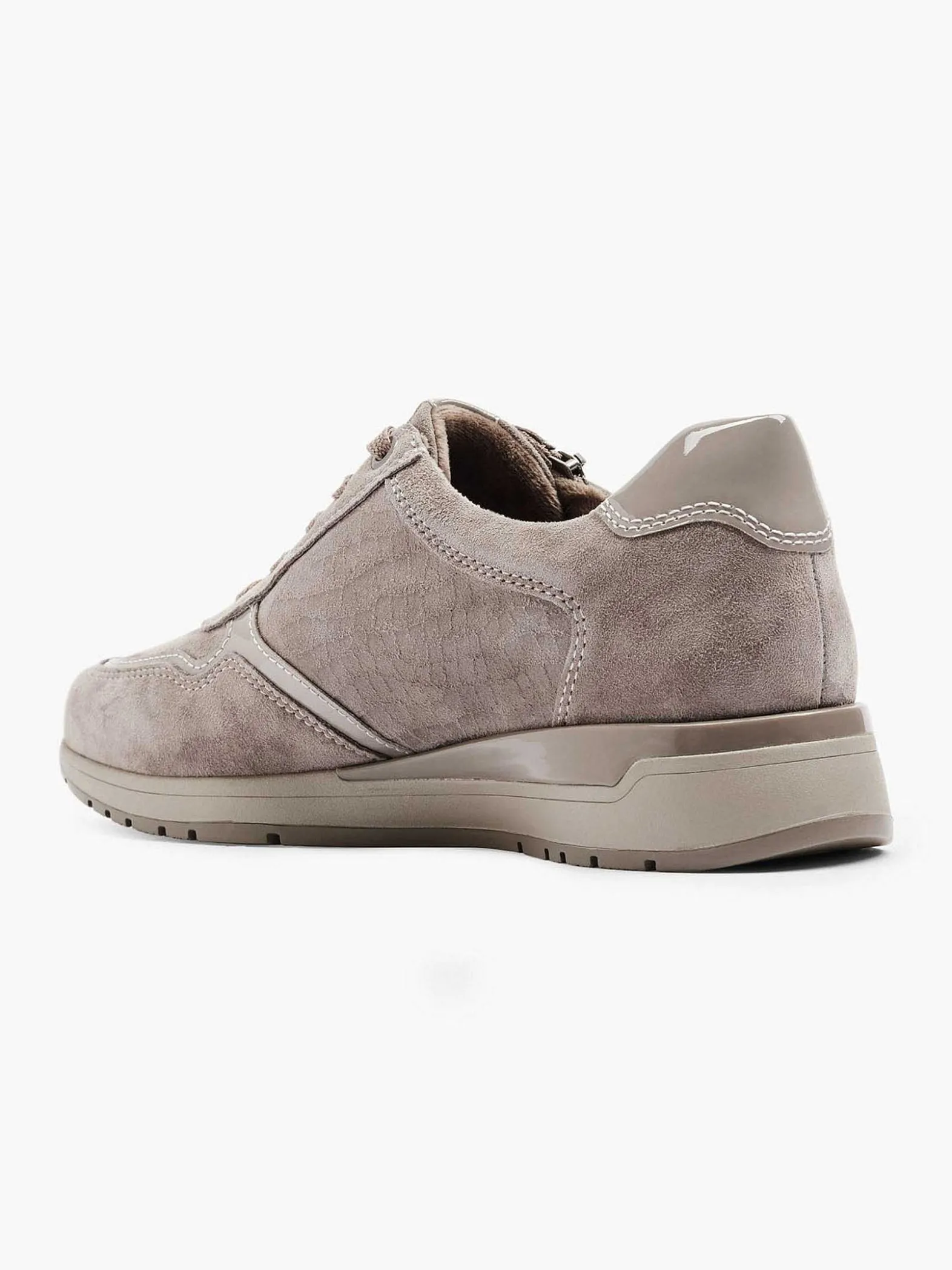 Medicus Taupe Leren Comfort Sneaker-Dames Comfort Schoenen