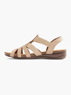Easy Street Taupe Leren Sandaal-Dames Comfort Schoenen