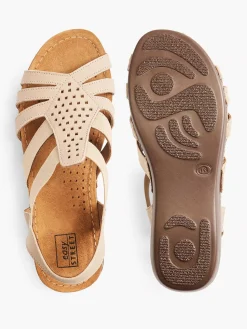 Easy Street Taupe Leren Sandaal-Dames Comfort Schoenen
