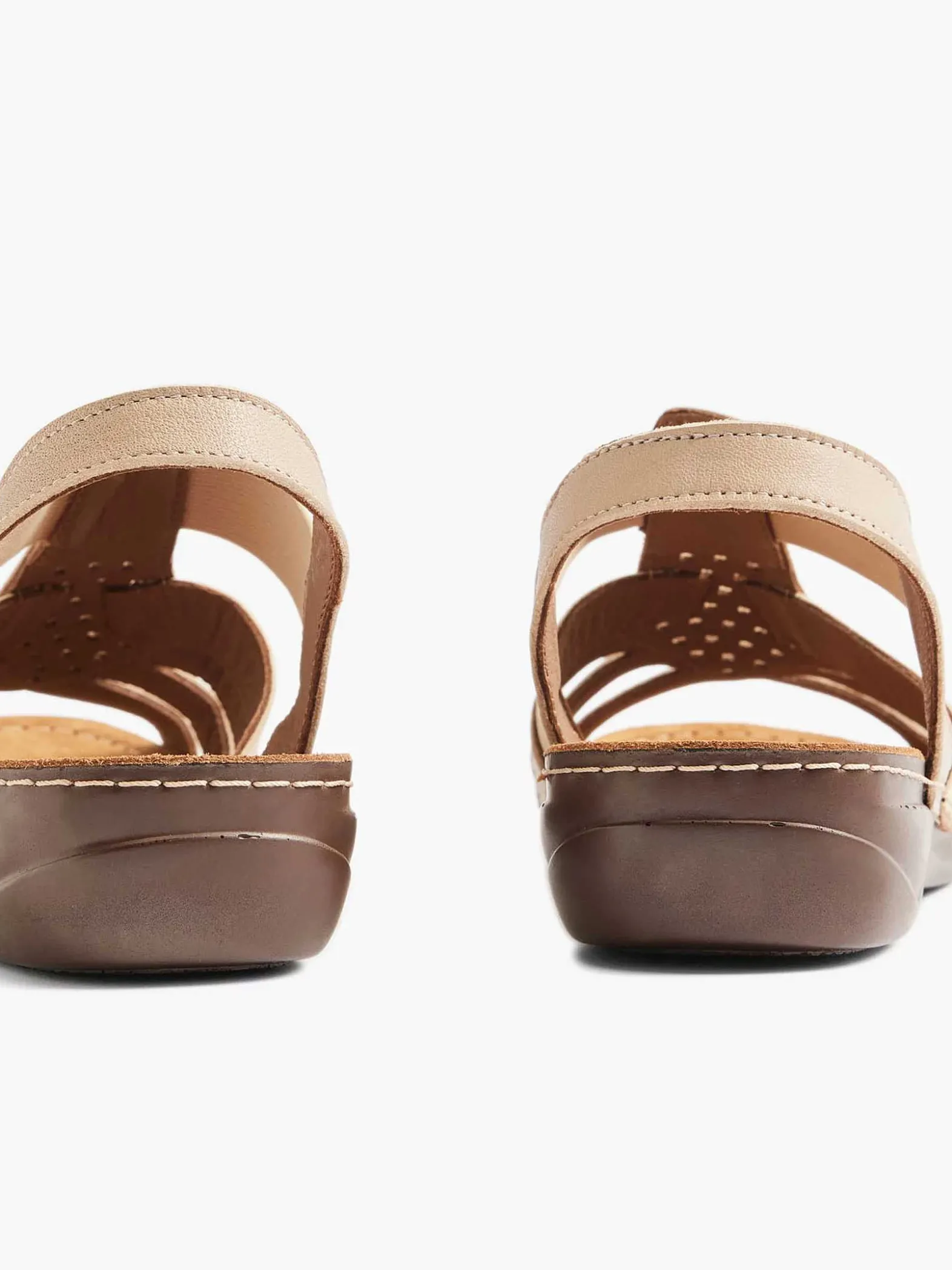 Easy Street Taupe Leren Sandaal-Dames Comfort Schoenen