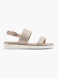 Graceland Taupe Sandaal Sierketting-Dames Sandalen