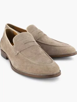 AM SHOE Taupe Suede Instapper-Heren Instappers