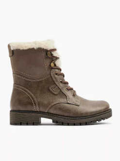Easy Street Taupe Veterboot-Dames Enkellaarzen & Boots