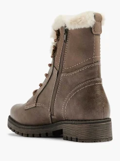Easy Street Taupe Veterboot-Dames Enkellaarzen & Boots