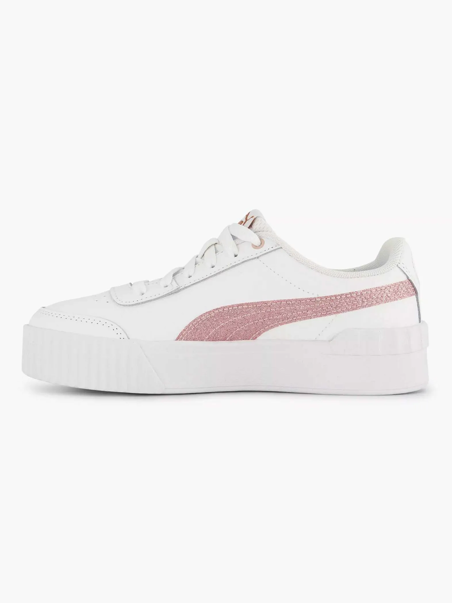 Puma Witte Carina Lift Glitz Jr-Kinderen Jongensschoenen