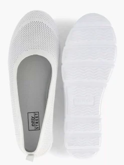 Easy Street Witte Comfort Instapper-Dames Comfort Schoenen