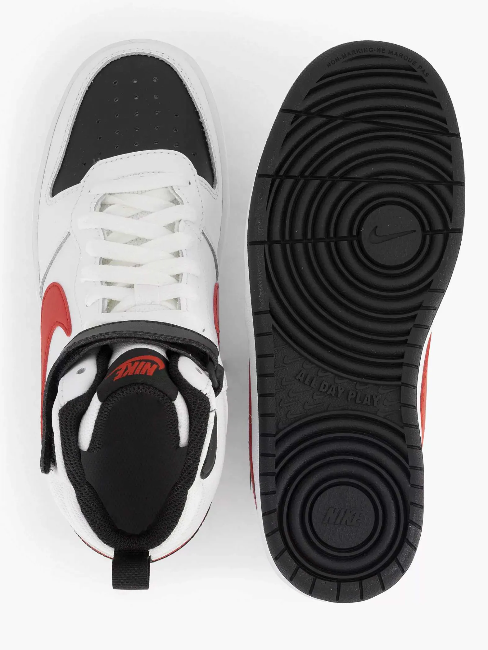Nike Witte Court Borough Mid 2-Kinderen Jongensschoenen