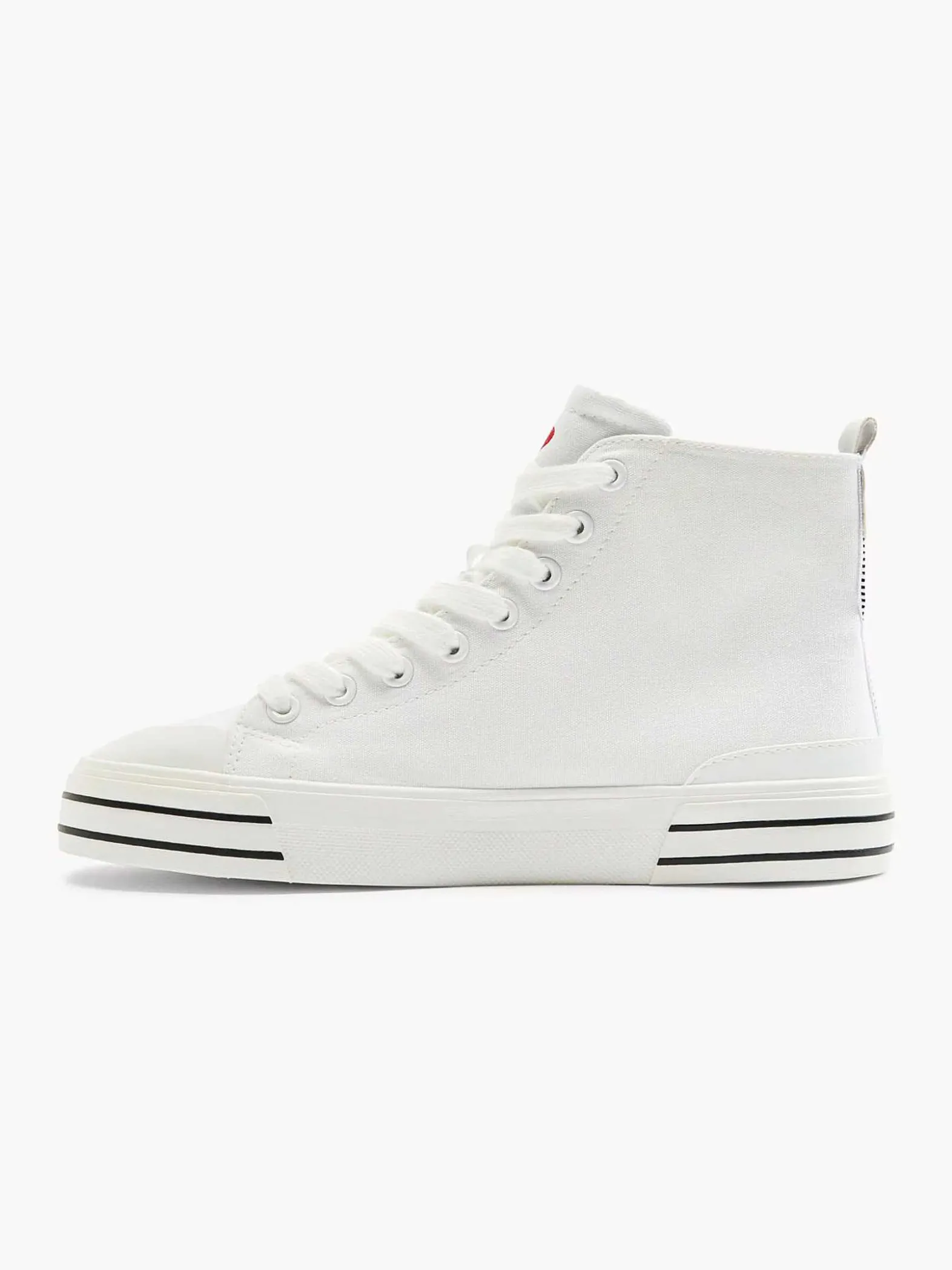 Graceland Witte Hoge Canvas Sneaker Hartje-Dames Sneakers