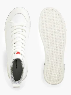 Graceland Witte Hoge Canvas Sneaker Hartje-Dames Sneakers
