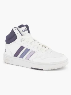 adidas Witte Hoops 3.0 Mid-Dames Sneakers