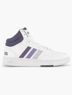 adidas Witte Hoops 3.0 Mid-Dames Sneakers