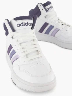 adidas Witte Hoops 3.0 Mid-Dames Sneakers