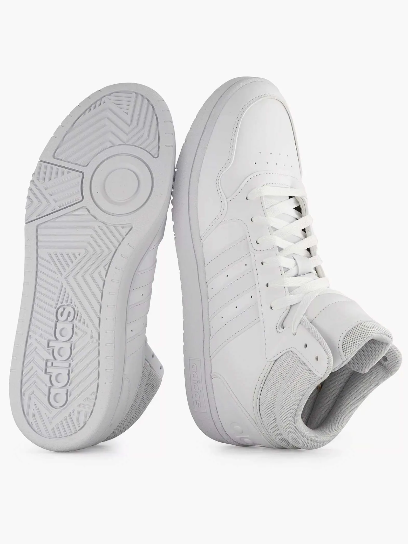 adidas Witte Hoops 3.0 Mid-Heren Sneakers