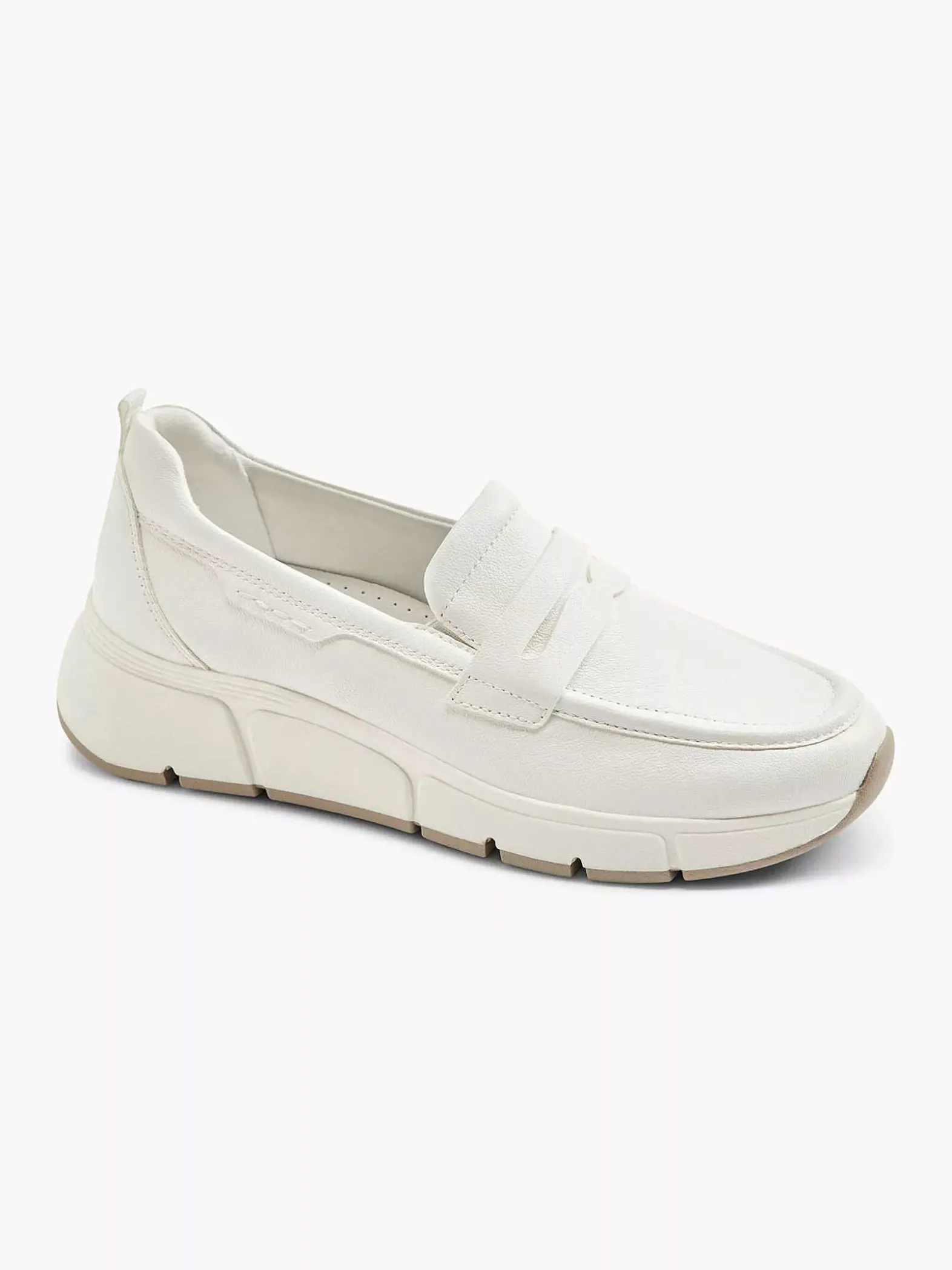 Medicus Witte Leren Comfort Instapper-Dames Comfort Schoenen