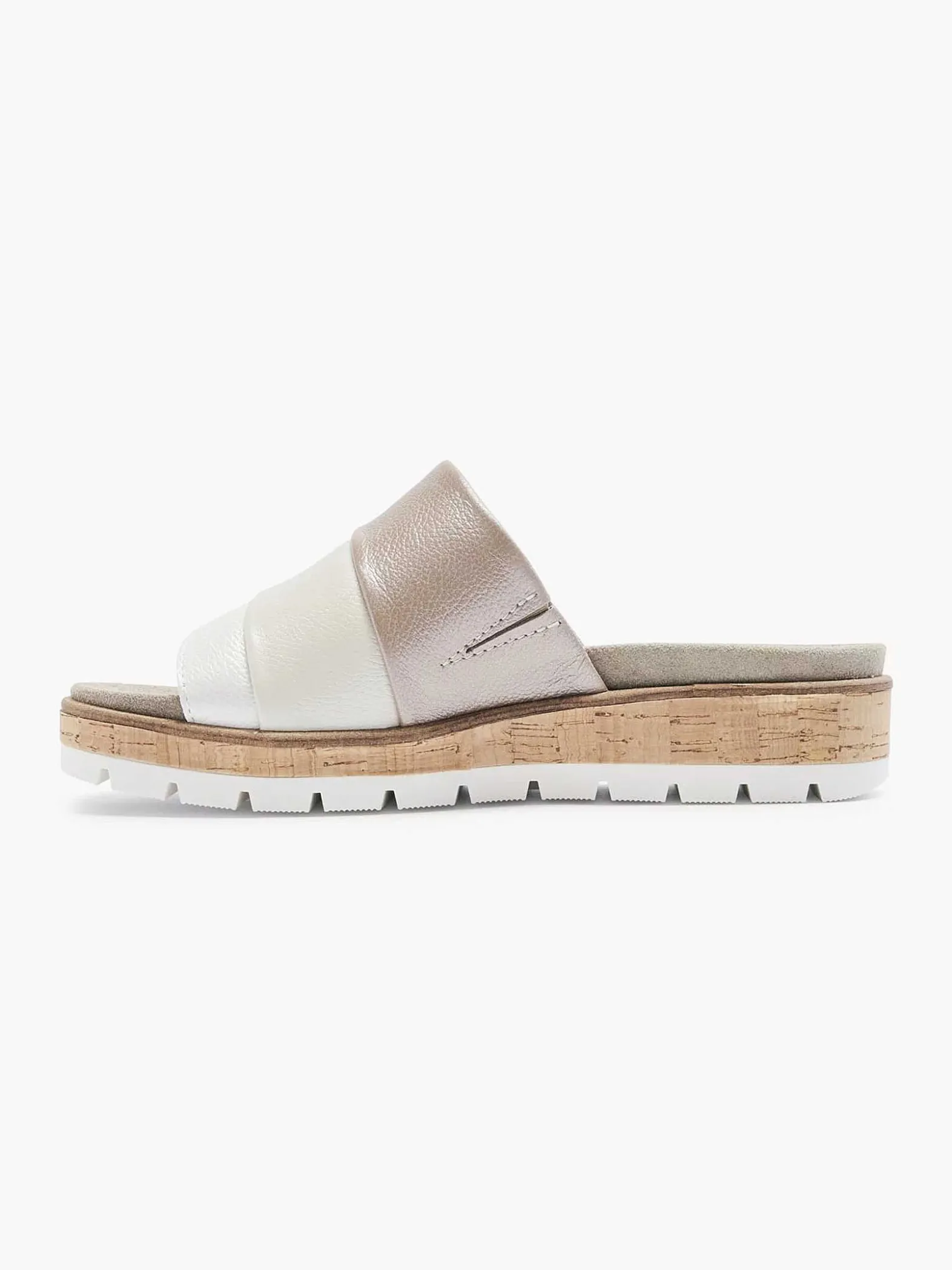 Medicus Witte Leren Comfort Slipper-Dames Slippers