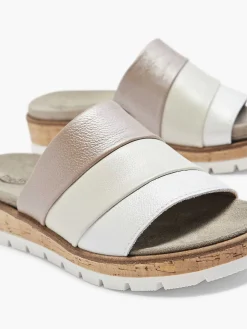 Medicus Witte Leren Comfort Slipper-Dames Slippers
