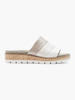 Medicus Witte Leren Comfort Slipper-Dames Slippers