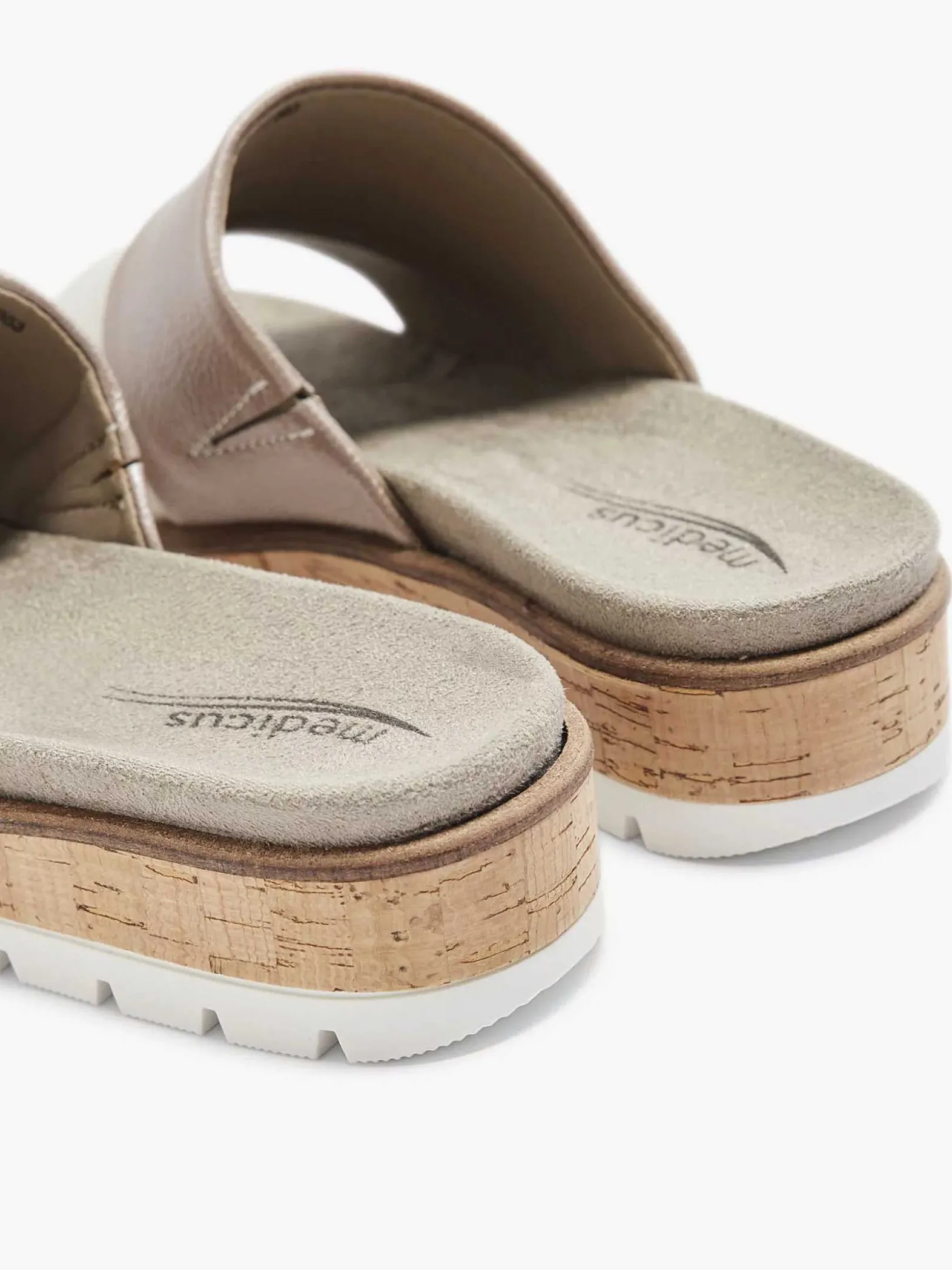 Medicus Witte Leren Comfort Slipper-Dames Slippers