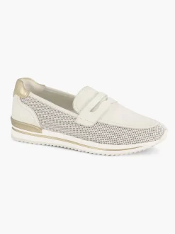 Medicus Witte Leren Instapper-Dames Comfort Schoenen