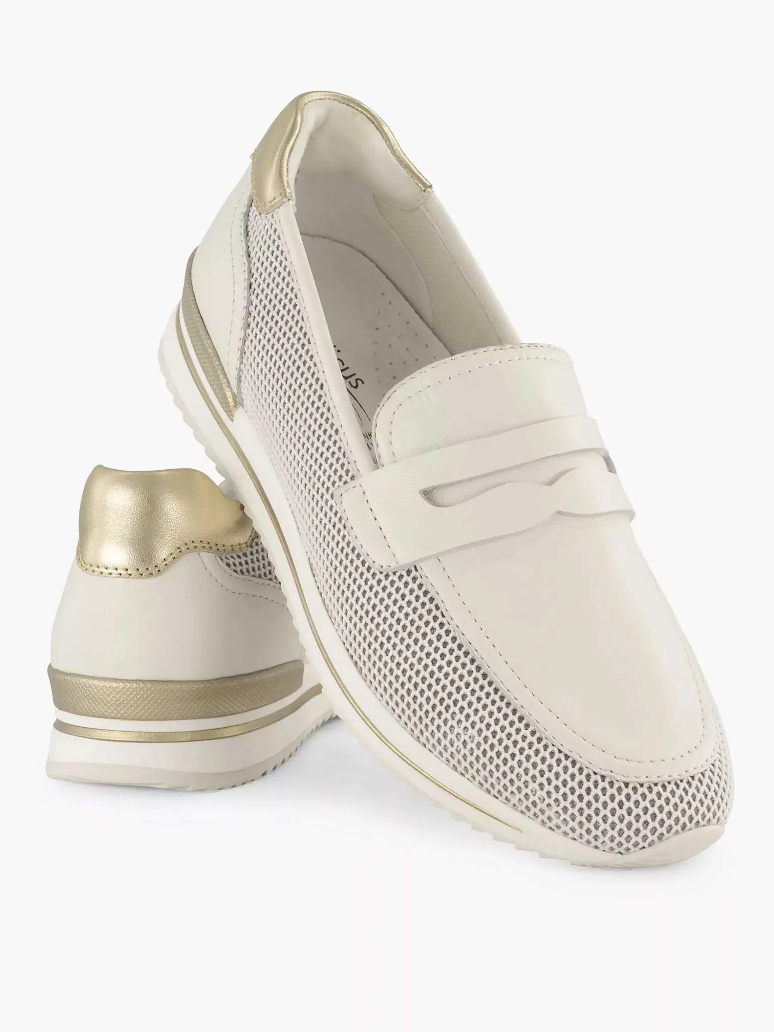 Medicus Witte Leren Instapper-Dames Comfort Schoenen