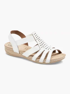 Easy Street Witte Leren Sandaal-Dames Comfort Schoenen