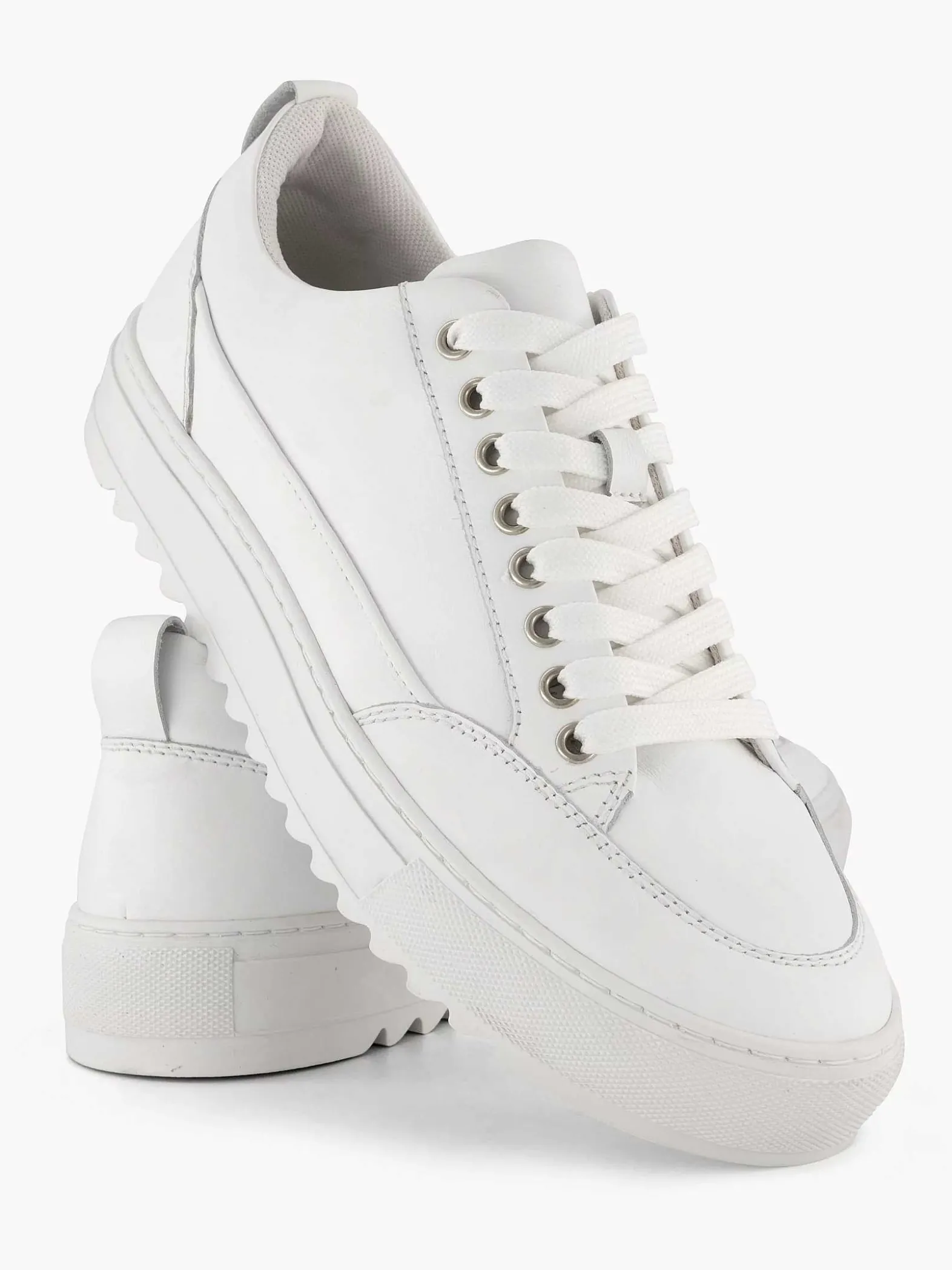 Oxmox Witte Leren Sneaker-Heren Sneakers