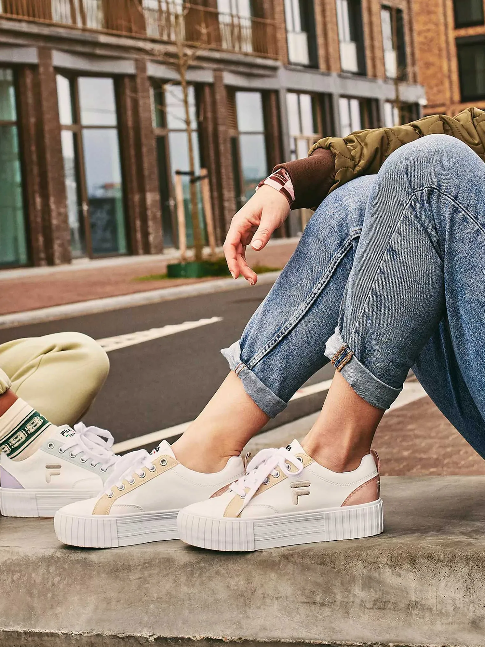 FILA Witte Platform Sneaker-Dames Sneakers