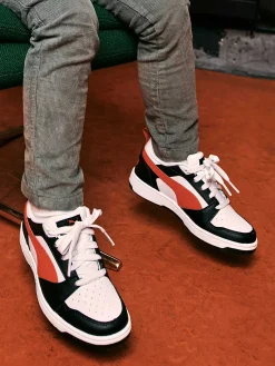 Puma Witte Rebound V6 Lo Ps-Kinderen Jongensschoenen