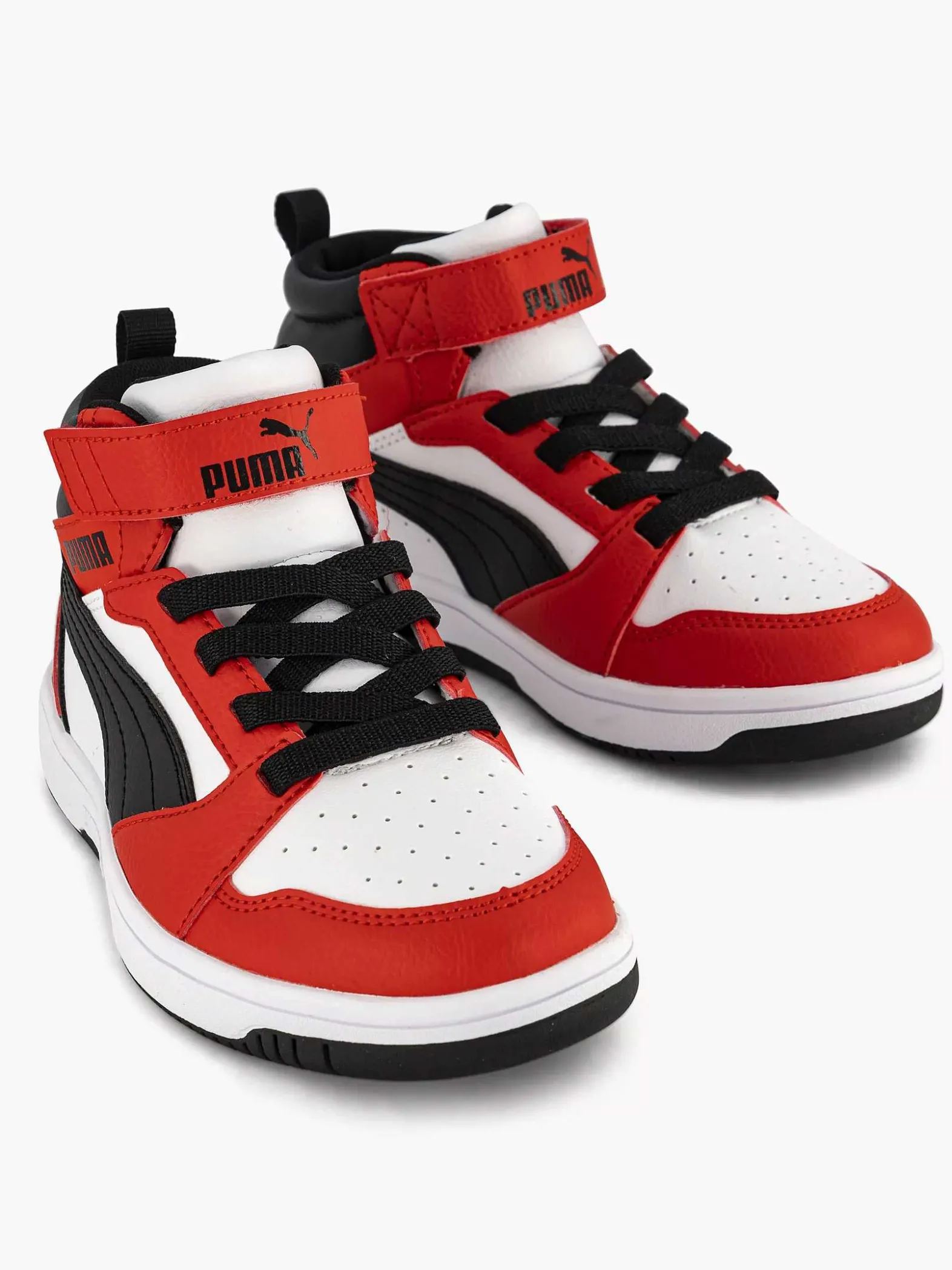 Puma Witte Rebound V6 Mid Ac+ Ps-Kinderen Jongensschoenen