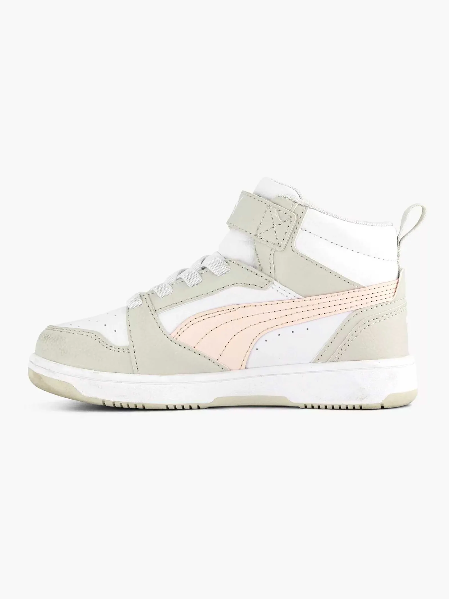 Puma Witte Rebound V6 Mid Ac+ Ps-Kinderen Jongensschoenen