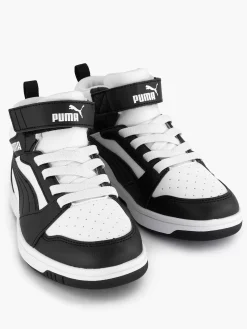 Puma Witte Rebound V6 Mid Ac+ Ps-Kinderen Jongensschoenen