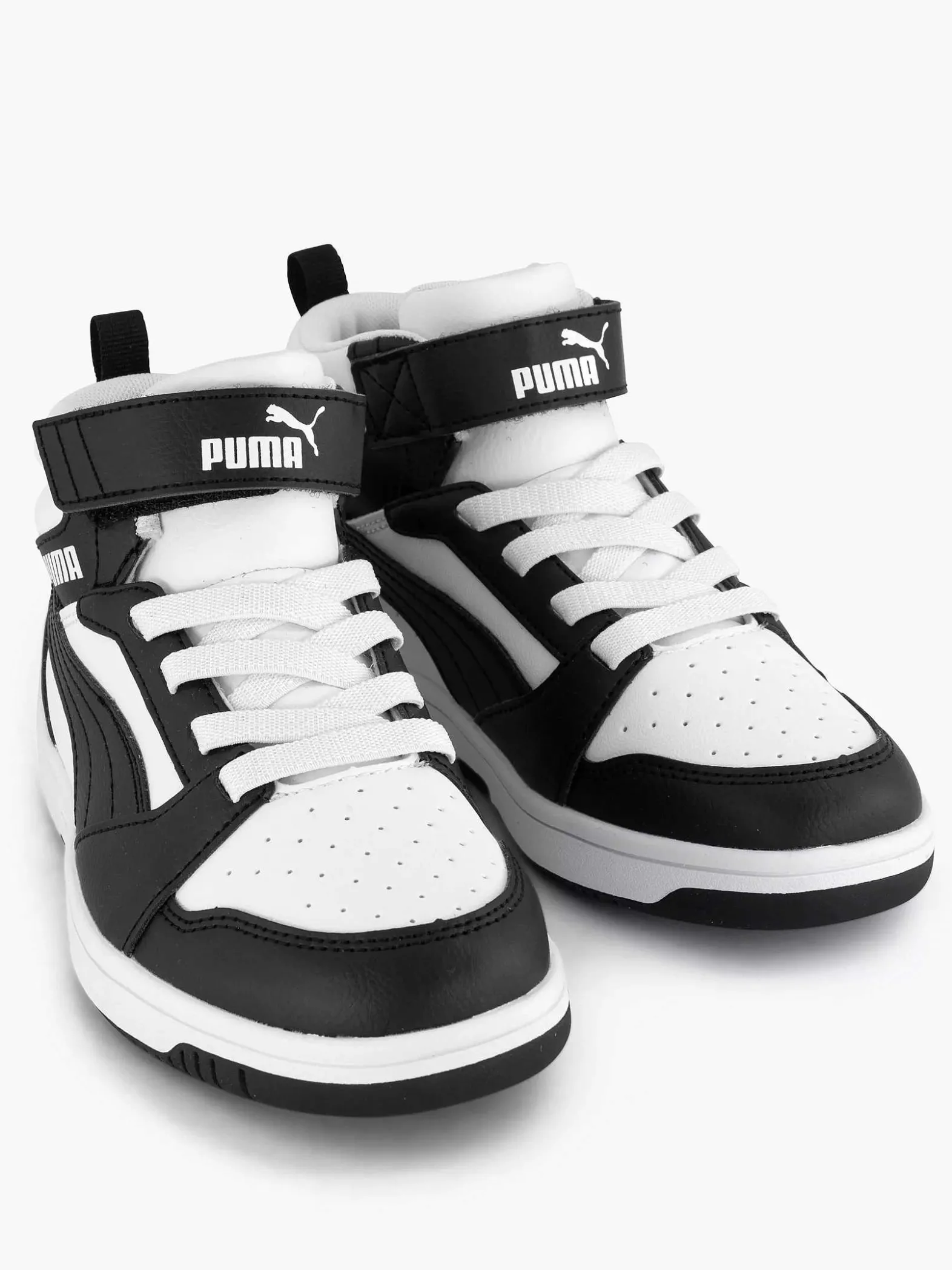 Puma Witte Rebound V6 Mid Ac+ Ps-Kinderen Jongensschoenen