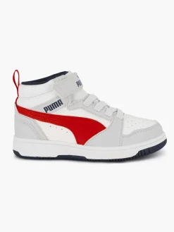Puma Witte Rebound V6 Mid Ac+ Ps-Kinderen Babyschoenen
