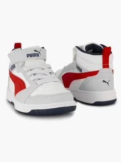 Puma Witte Rebound V6 Mid Ac+ Ps-Kinderen Babyschoenen