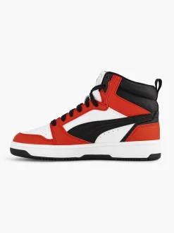 Puma Witte Rebound V6 Mid Jr-Kinderen Jongensschoenen