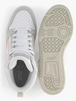 Puma Witte Rebound V6 Mid Jr-Dames Sneakers