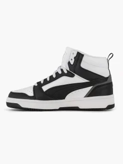 Puma Witte Rebound V6 Mid Jr-Kinderen Babyschoenen