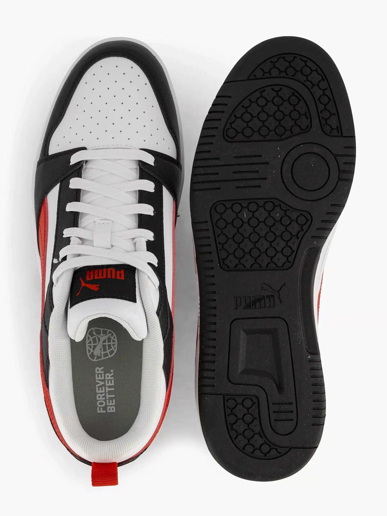 Puma Witte Rebound V6 Low-Heren Sneakers