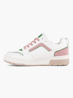 Oxmox Witte Retro Sneaker Roze-Dames Sneakers