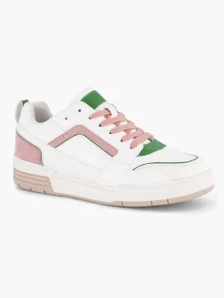 Oxmox Witte Retro Sneaker Roze-Dames Sneakers