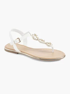 Graceland Witte Sandaal Sierketting-Dames Sandalen