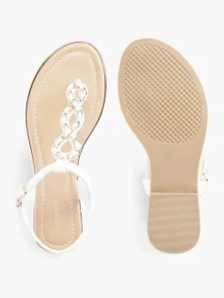 Graceland Witte Sandaal Sierketting-Dames Sandalen